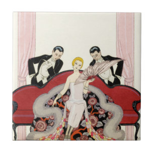 Carreau Madame élégante dans la tuile d'art déco de Par