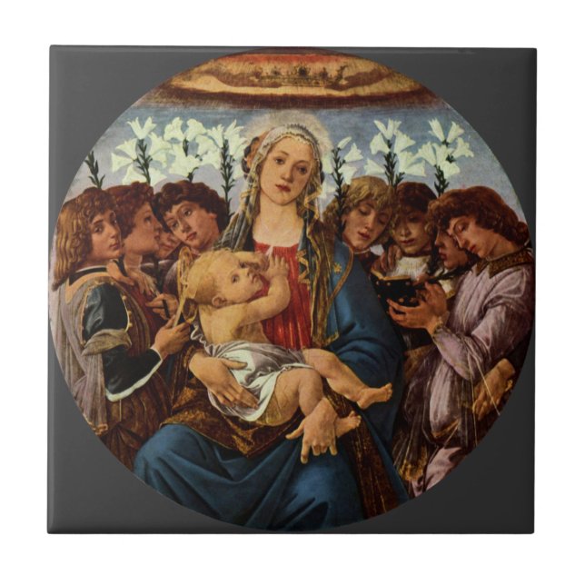 Carreau Madone et Enfant avec huit anges par Botticelli (Devant)