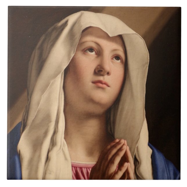 Carreau Madone priant (Vierge Marie) (Art chrétien) (Devant)