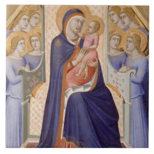 Carreau Madonna dans la gloire, c.1315 (tempera sur le