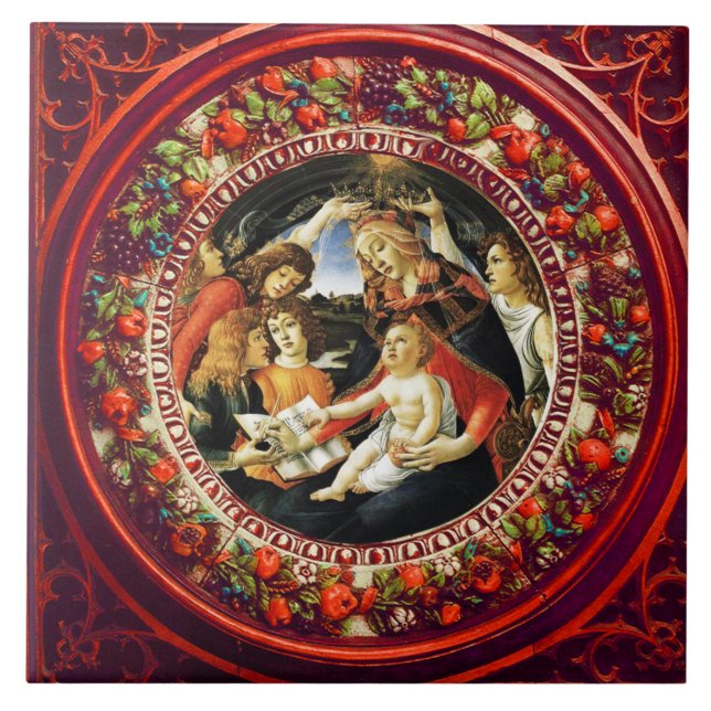 Carreau Madonna de Magnificat par Botticelli Round (Devant)