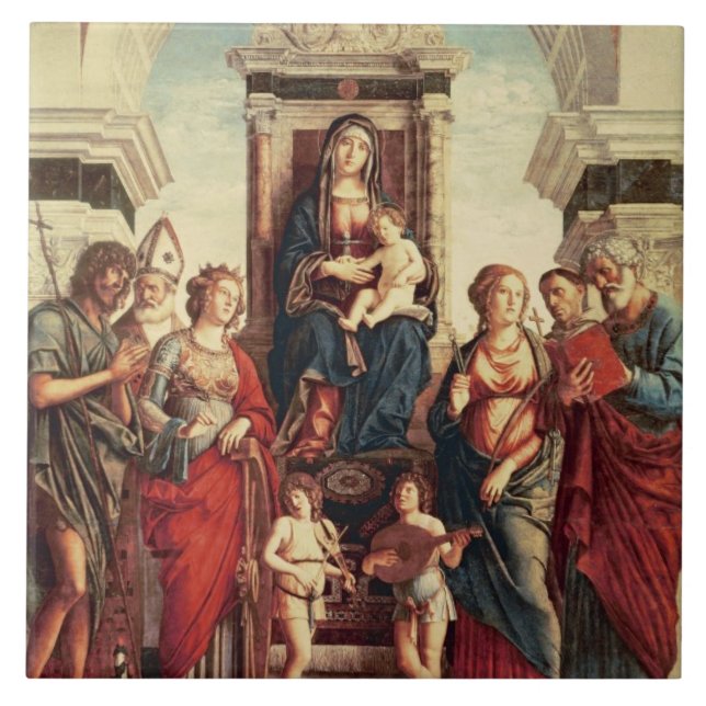 Carreau Madonna et enfant avec des saints (Devant)