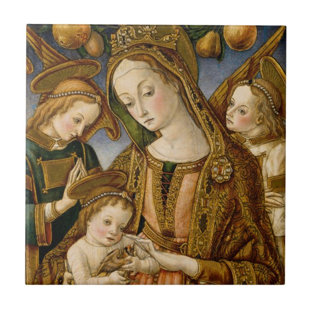 Carreau Madonna et enfant avec deux anges (Devant)