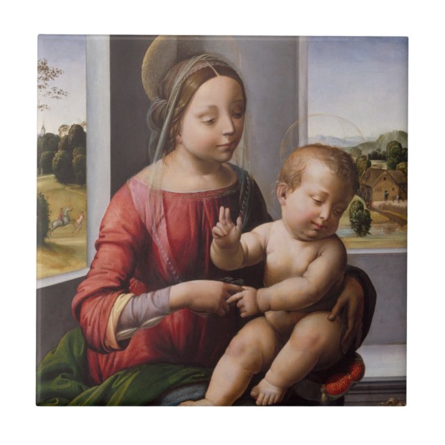 Carreau Madonna et enfant avec Jean-Baptist (Devant)