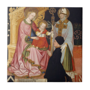Carreau Madonna et enfant avec le donateur