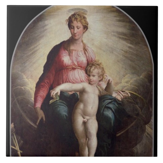 Carreau Madonna et enfant avec St John et St Jerome, 15 (Devant)