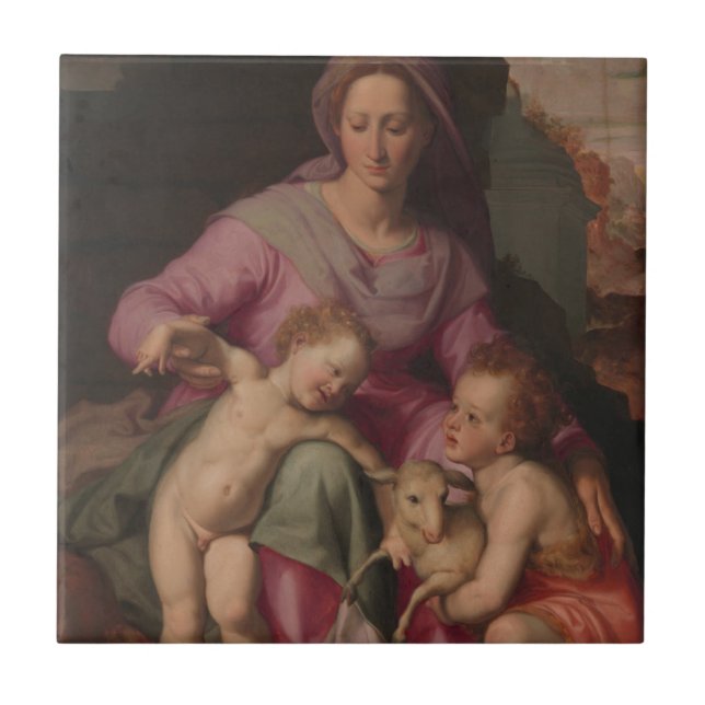 Carreau Madonna et enfant avec St John le baptiste (Devant)