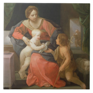 Carreau Madonna et enfant avec St John le baptiste