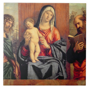 Carreau Madonna et enfant avec St John le baptiste et St