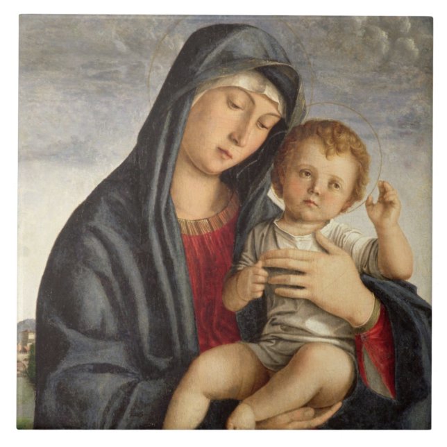 Carreau Madonna et enfant (huile sur le panneau) 2 (Devant)
