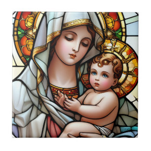 Carreau Madonna et l'enfant