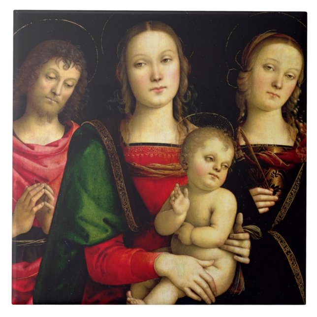 Carreau Madonna et l'enfant avec St John le baptiste (Devant)