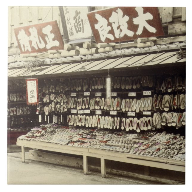 Carreau Magasin de chaussure à Kyoto, c.1890 (photo (Devant)