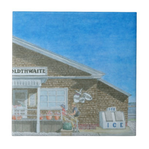 Carreau Magasin général du Maine à l'aquarelle