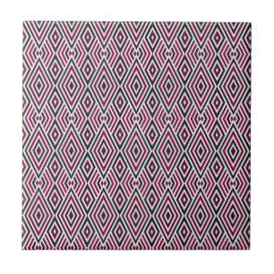Carreau Magenta et Motif bleu