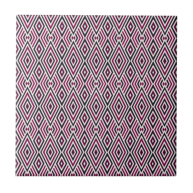 Carreau Magenta et Motif bleu (Devant)