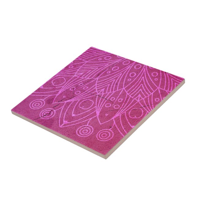 Carreau Magenta Mandala Zen Rustic Corps Esprit Esprit (Côté)