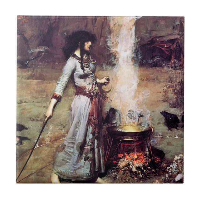 Carreau Magic Circle Waterhouse Pre-Raphaelite Tile (Devant)