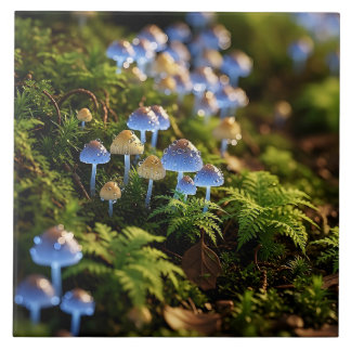 Carreau Magical Bioluminescent Fungi - Deep Forest