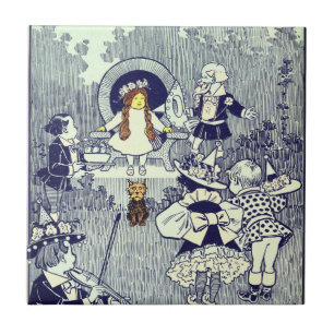 Carreau Magicien d'Oz vintage, Dorothy rencontre les Munch