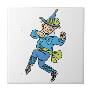 Carreau Magicien vintage d'Oz, joli garçon dansant Munchki