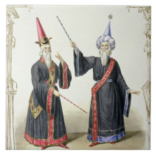 Carreau Magiciens au carnaval à Berlin, 1836 (couleur