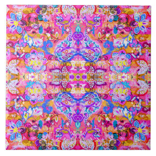 Carreau Magie colorée abstraite florale