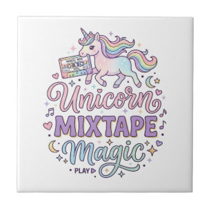 Carreau Magie de la mixtape de licorne Autocollant et chem