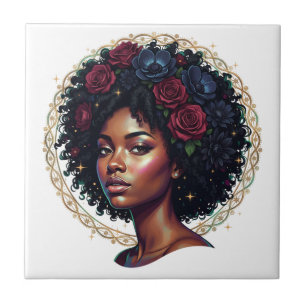 Carreau Magie des Filles Noires Afro Diva Vaisselle de Fêt