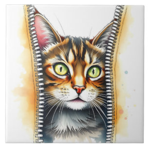Carreau Magnifique Aquarelle Populaire Collection de chats