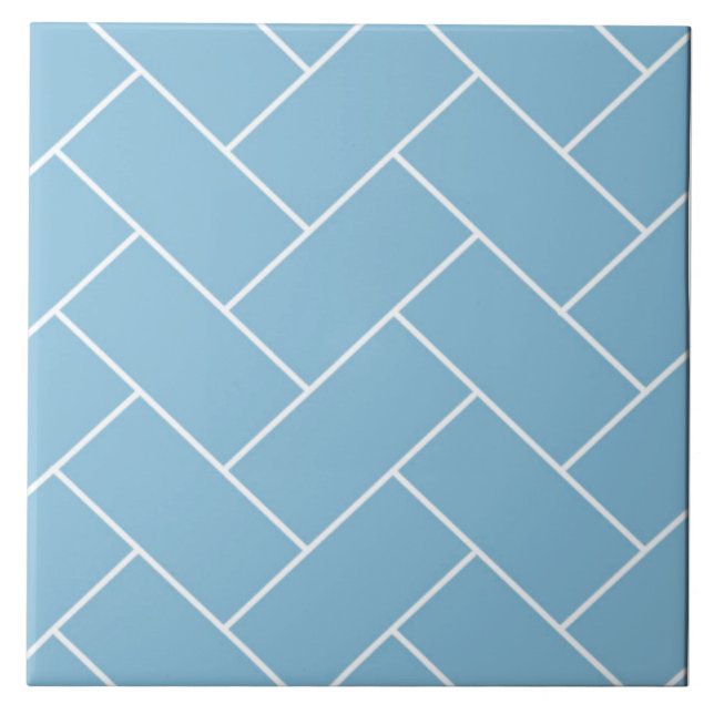 Carreau Magnifique Bleu Herringbone Design Carrelage en cé (Devant)