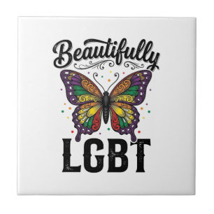 Carreau Magnifique Chemise LGBT Papillon Vintage Fierté_1