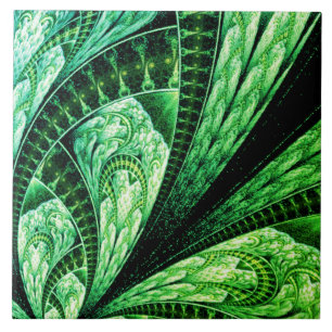 Carreau Magnifique conception de fractale verte Art numéri