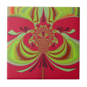 Carreau Magnifique dessin jaune rouge. Vecteur d'inspirati