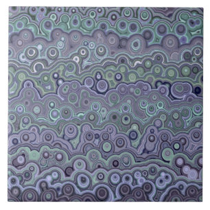 Carreau Magnifique motif bleu vert violet M3