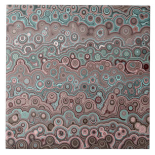 Carreau Magnifique motif marron rose bleu turquoise M2