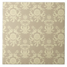 Magnifique Tan et Crème Vintage Floral