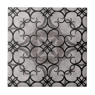 Carreau Magnifique victorien gothique motif gris et noir