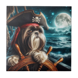 Carreau Magnum the Shih Tzu Pirate Tile