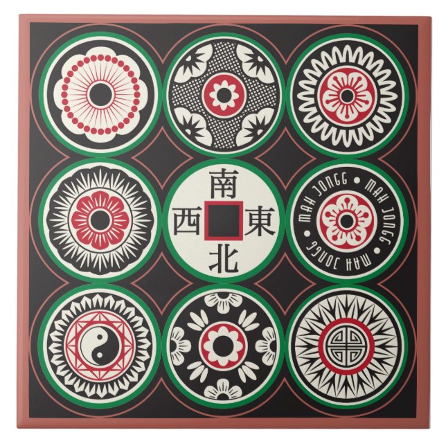 Carreau Mah Jongg Carrelage de pièce à un point (Devant)