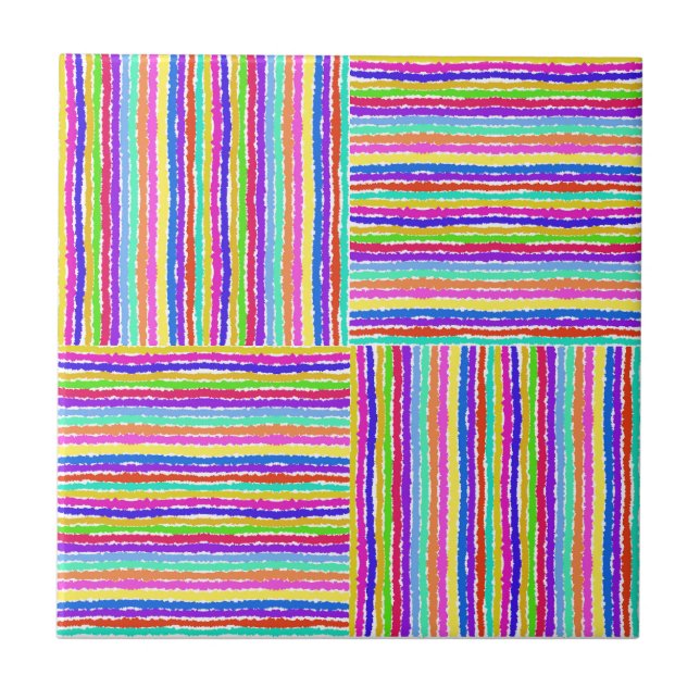 Carreau Main tissée en panier coloré (Devant)