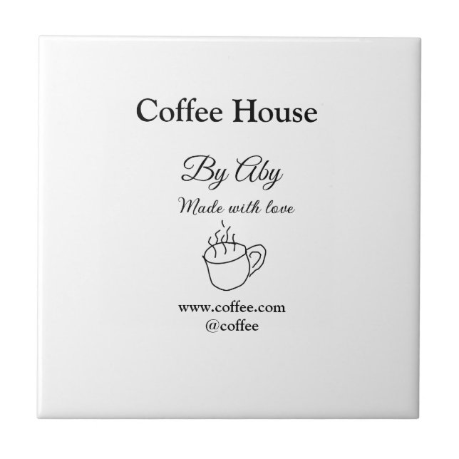 Carreau Maison de café faite avec amour ajoutez le texte d (Devant)