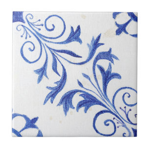 Carreau Maison de campagne Bleue Blancs Parchemin Rustique