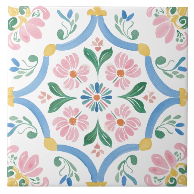 Carreau Maison de campagne florale ensoleillée et joyeuse (Devant)