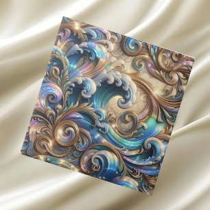 Carreau Maison de Luxe   Vagues Océaniques Côtières Arc-en
