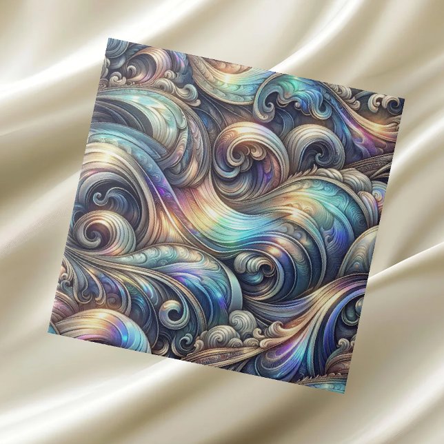 Carreau Maison de Luxe | Vagues Océaniques Côtières Arc-en (Créateur téléchargé)