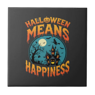 Carreau Maison Hantée De Vecteur De Bonheur De Halloween