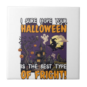 Carreau Maison hantée d'Halloween Sorcière Fantôme_1