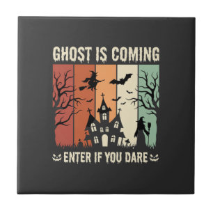 Carreau Maison Hantée Fantôme d'Halloween Arrive