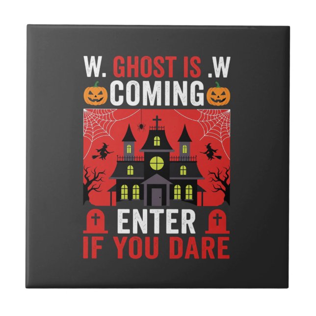 Carreau Maison Hantée Halloween Entrez Si Vous Osez (Devant)